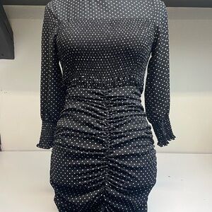Elegant Black Polka Dot Dress